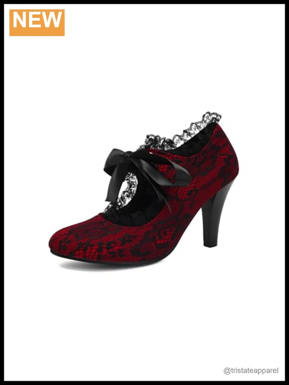 Mary Jane Lace Up 1920s Pump Heel Retro Vintage Round Closed Toe Dress Shoe